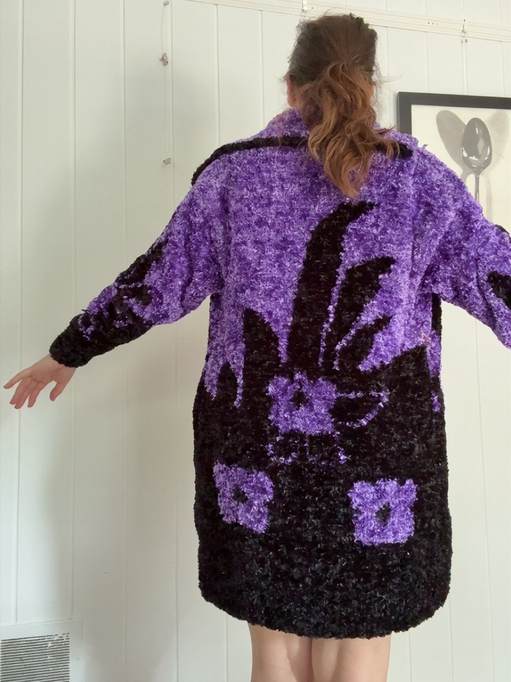 Whimsigoth ribbon chenille cardigan